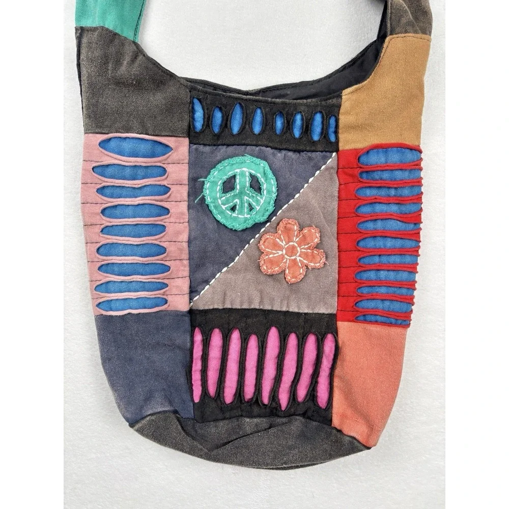 Patchwork Slouch Shoulder Bag Boho Hippie Festival Hobo‎ Purse